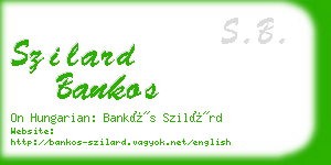 szilard bankos business card